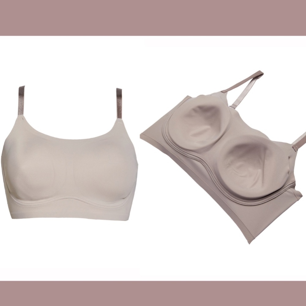 NWT $58 True & Co. [ XS ] True Body Lift Adjustable Wireless Bra in‎ Mink - Picture 2 of 12
